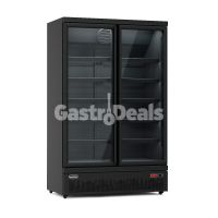 Combisteel koelkast 2 glasdeuren JDE-1000R zwart