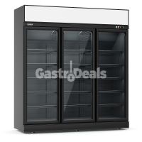 Combisteel koelkast 3 glasdeuren INS-1530R zwart