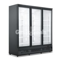 Combisteel koelkast 3 glasdeuren zwart SVO-1530R